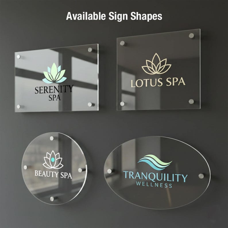 Letrero acrílico para suite de salón Letrero de pared para suite de spa Logotipo de estudio de belleza Letrero acrílico flotante personalizado para salón Marca de lujo con separadores imagen 12