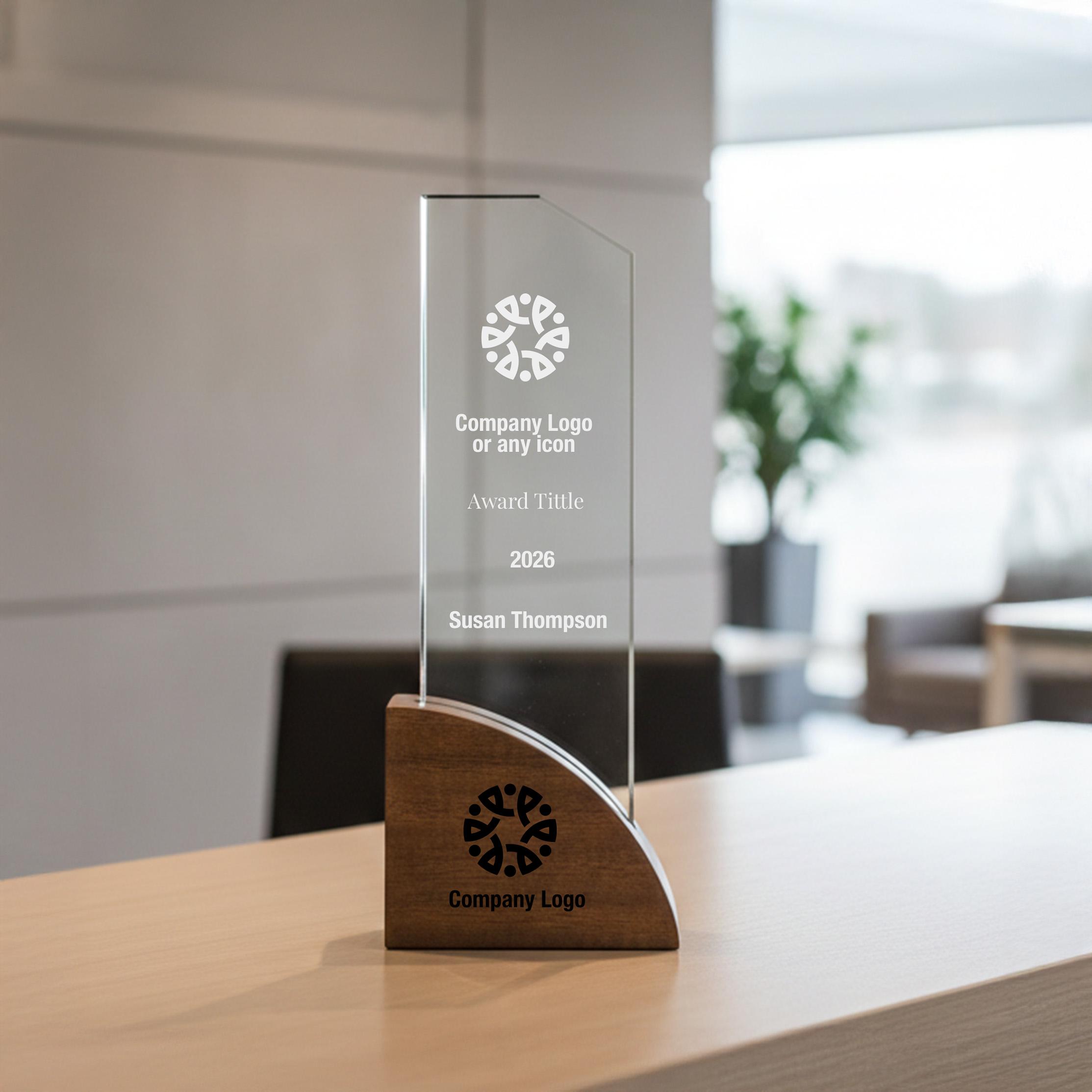 Summit Sign Custom Personalized Crystal Wood Plaque Medical Summit Award Custom Engraved ...