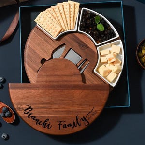 Wooden Lazy Susan for Dinning Table  Custom Engraved Lazy Susan Turntable - Wedding and Anniversary Gifts for Couples Who have Everything
