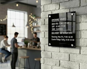 Custom Dry Erase Business Sign Front Desk Info Board Acrylic Office Hours Wall Plaque Erasable Schedule Display Sign