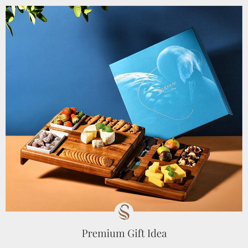 Wooden Serving Board for Foods Food Serving Platter Cheese image 9