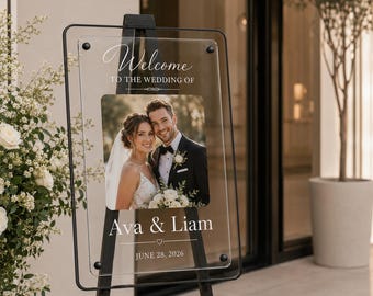 Clear wedding welcome sign personalized signage for wedding party directional sign for engagement party decor ms and mrs sign