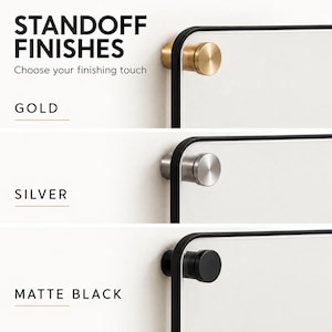 three different finishes of a black metal handle, each with a distinct color: gold, silver, and matte black.