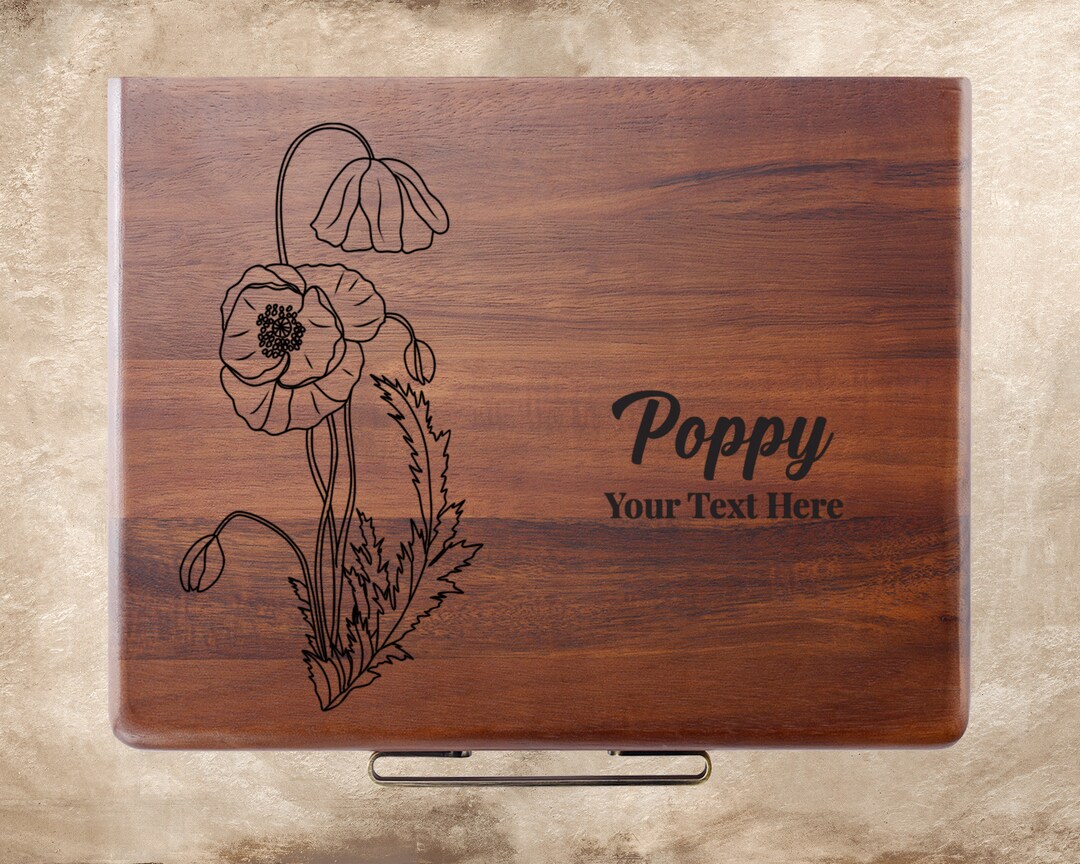Custom Engraved Gift for Her POPPY Birth Flower Jewelry Box Etsy