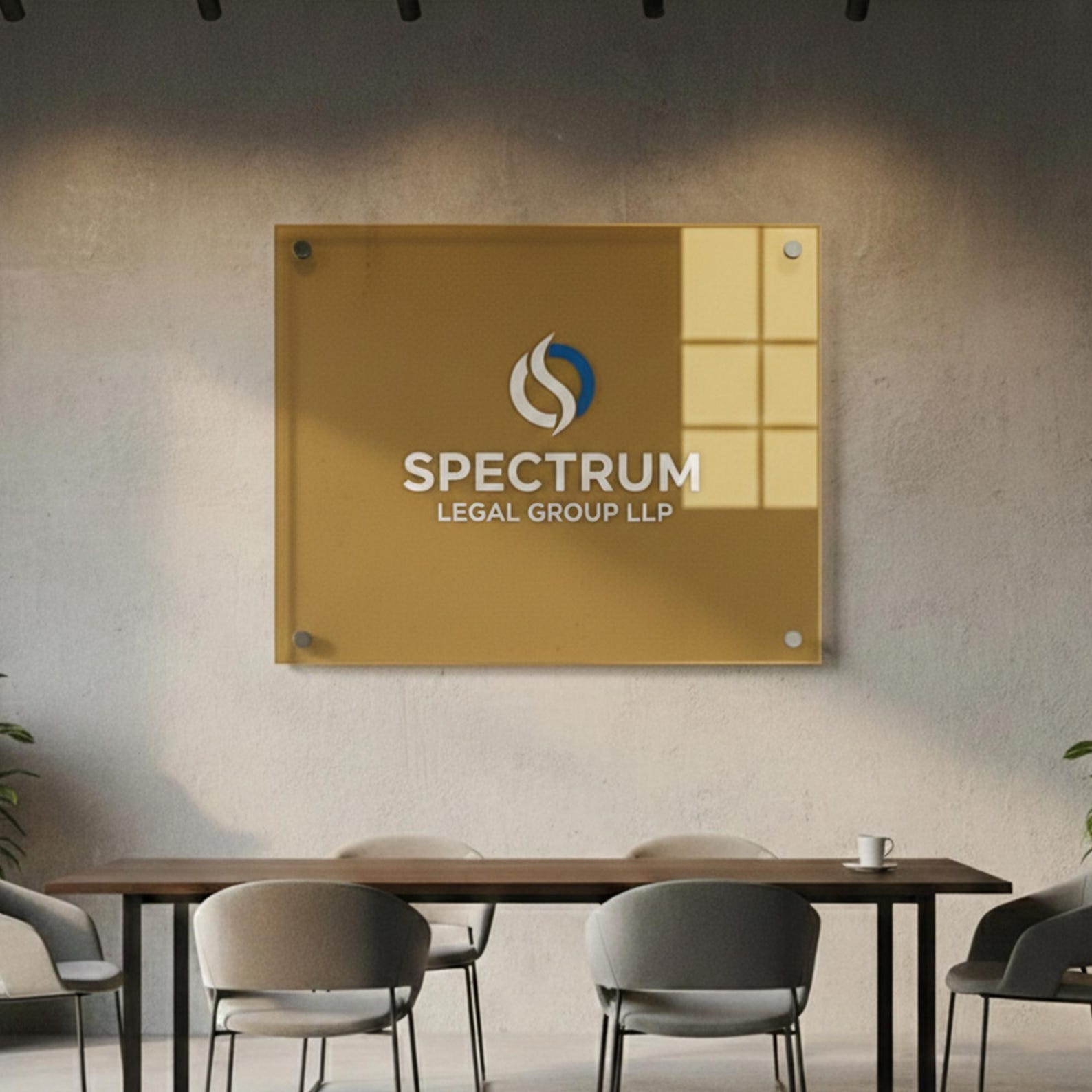 Law Office Acrylic Logo Sign UV Printed Name Business Logo Floating ...