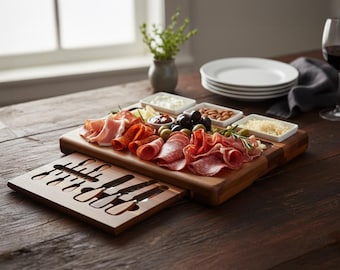 Home anniversary gift for couples new beginnings gift ideas for new homeowner apartment warming gift engraved cheeseboard with knives