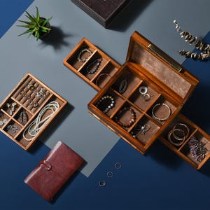 Shanik木製ジュエリーボックス 蓋つき Shanik木製ジュエリーボックス 蓋つき Shanik木製ジュエリー