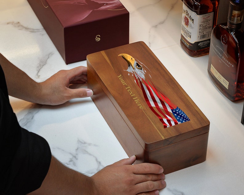 Customized Glencairn Whiskey Glasses Set in Custom Wooden Box Personalized Flight Tray Included Unique Bourbon Gift for Any Occasion image 1