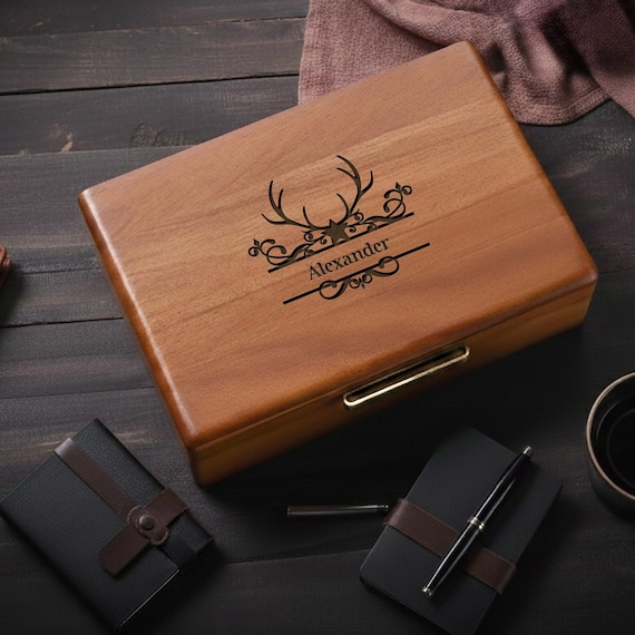 Schmuckkästchen aus Holz, Schmuck-Organizer für Frauen, Mädchen, Männer, Schmuckhalter mit herausnehmbarer Trennwand
