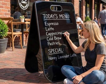 Write erase A frame sign marker writable sidewalk sign for changeable menu daily update sandwich board for shop storefront pavement sign