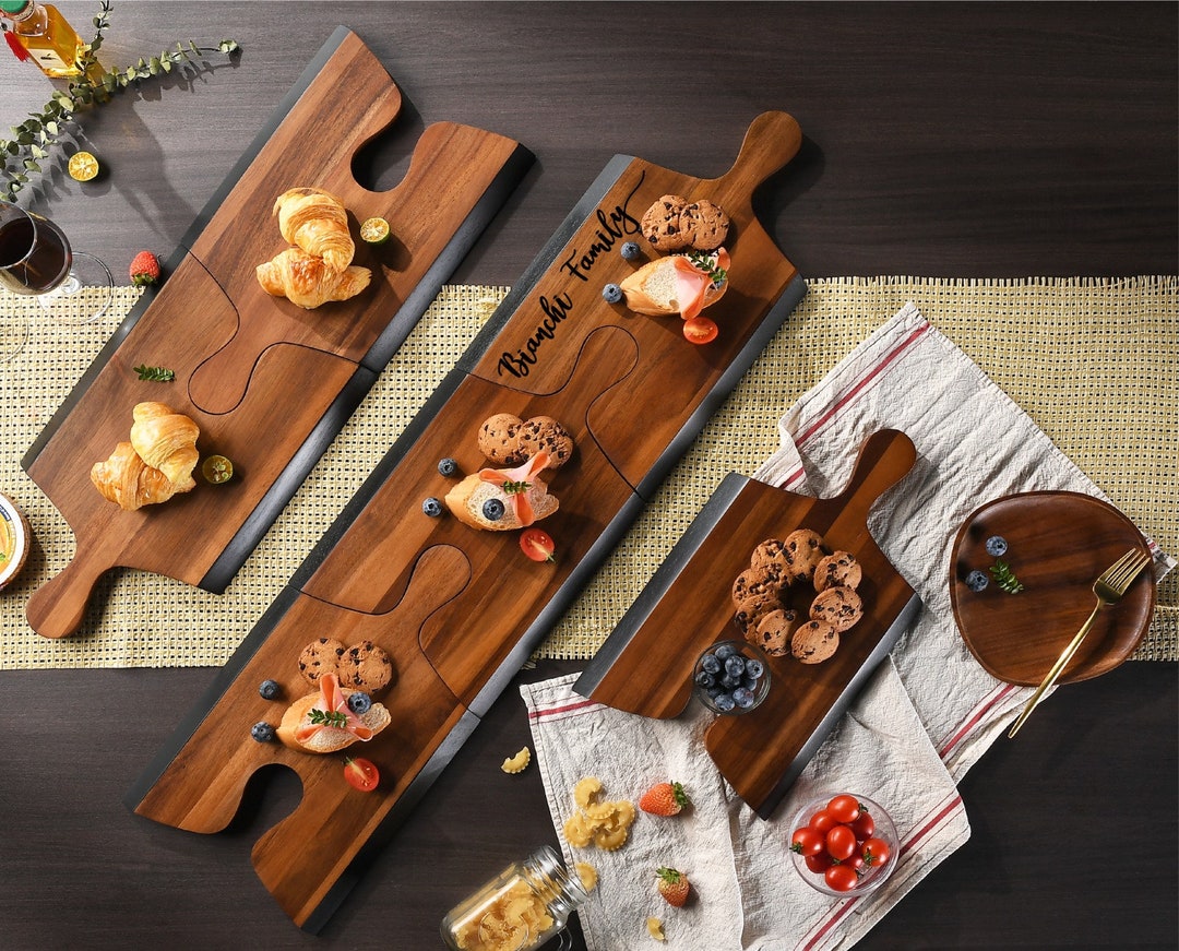 XL Charcuterie Board Personalized Set of 3 Paddle Boards Engraved With