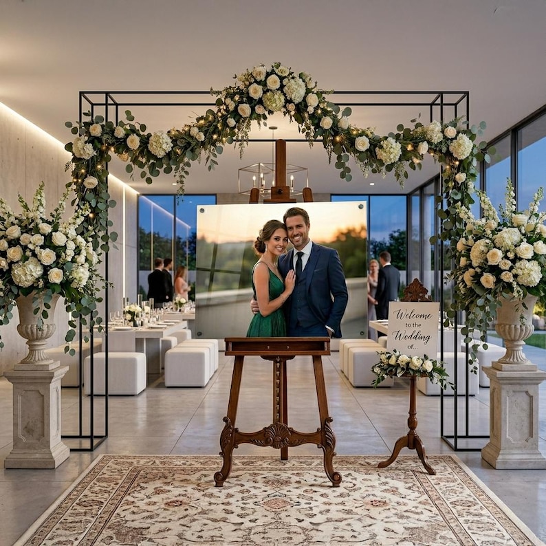 Cuadro decorativo de pareja para pared, imagen personalizada en acrílico, foto de pareja para entrada de boda, decoración de pared con fotos. imagen 2