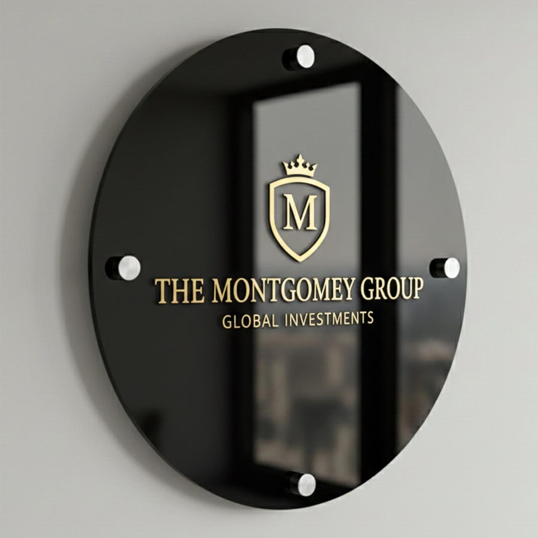 Custom UV Print Office Signage Borderless Acrylic Wall Nameplate for ...