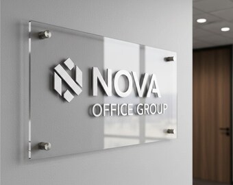 Life Insurance Office Wall Logo 3D Acrylic Letters Reception Sign Custom Company Business Name Floating Acrylic Base Brokerage Lobby Display