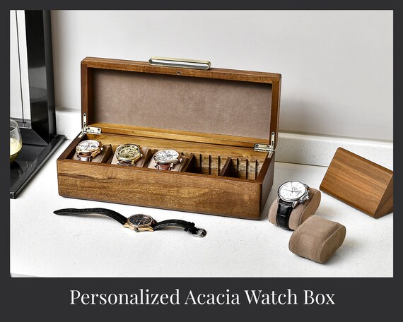 Watch Box for Men Personalized Watch Storage Box With 5 