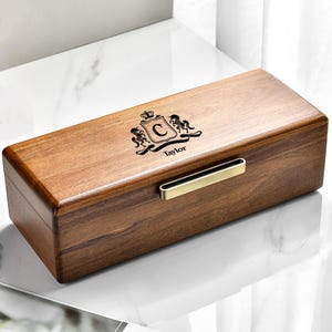 Custom Engraved Watch Box Luxury Wooden Gift Organizer with Velvet Lined Display for Men Birthday Anniversary or Celebration Gifts