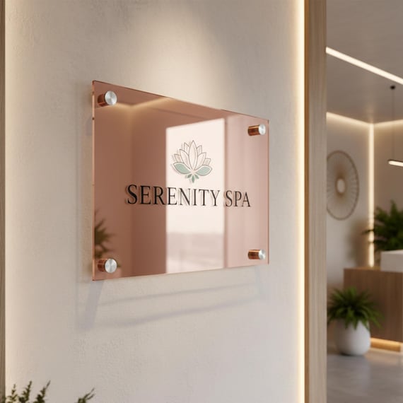Salon Suite Acrylic Sign Spa Suite Wall Sign Beauty Studio Logo Floating Acrylic Custom Salon Signage Luxury Branding With Standoffs