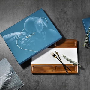 Business Logo Cutting Board: Engraved Marble Wood Cheese Board Custom Corporate Gifts for Employees  Personalized Board for Work Anniversary