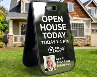 Open house sign luxury branded A frame front door real estate marketing sidewalk sign for realtor sandwich display board for sale