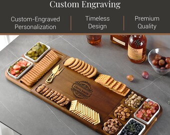 Shanik Premium Acacia Wood Charcuterie Board Large With Sides