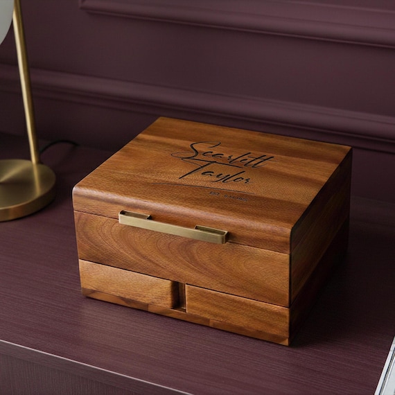 Sieradendoos Juwelendoos Sieraden doos 3-tiers grote houten sieraden organizer met 2 lades sieraden case kast ring opbergdoos cadeau for vrouwen