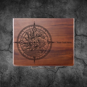 Gepersonaliseerde Watch Box voor mannen, 8 Divider Slots Gegraveerde houten sieraden Display Organizer met grappige citaten
