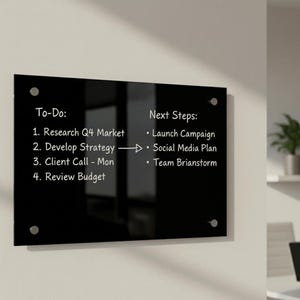 Meeting room writable blank acrylic board wall mounted office task board clear acrylic dry erase board reception announcement acrylic sign