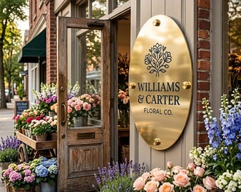 Flower Shop Acrylic Sign for Shop Front Wall Sign Studio Logo Floating Acrylic Custom Boutique Signage Luxury Branding With Standoffs