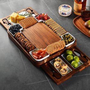 Large Personalized Charcuterie Board  Appetizer Grazing Table Antipasto Buffet Board Accesories Meat Cheese Tray Platter Custom Wedding Gift