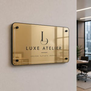 Acrylic name plate personalized signage laser cut business sign for boutique marketing custom company sign business name acrylic shop sign