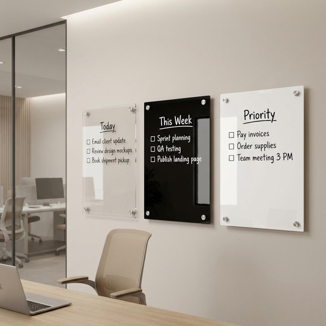 Acrylic Planner Board Dry Erase Wall Organizer Floating Wall Mounted ...