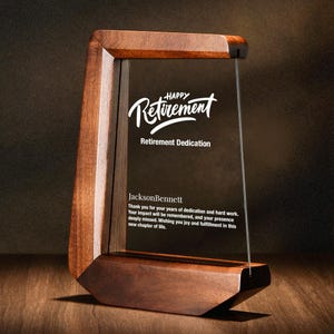 Personalized Custom Award with Laser Engraving and Wood Stand - Police Officer Appreciation Plaque and Retirement Gift for Men and Women