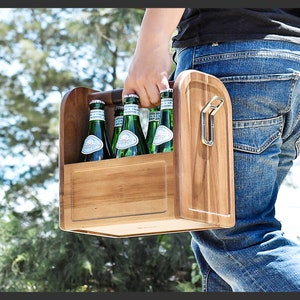 Beer Caddy Cooler Tote w/ Bottle Opener