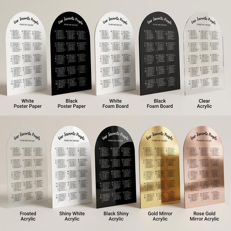 Classic Poster Wedding Seating Chart Sign Black and White Elegant ...