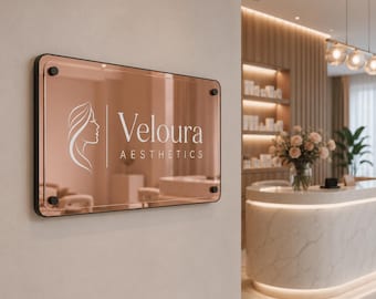 Business opening wall name sign logo acrylic floating name plate wall business grand opening front door business sign personalized shopfront