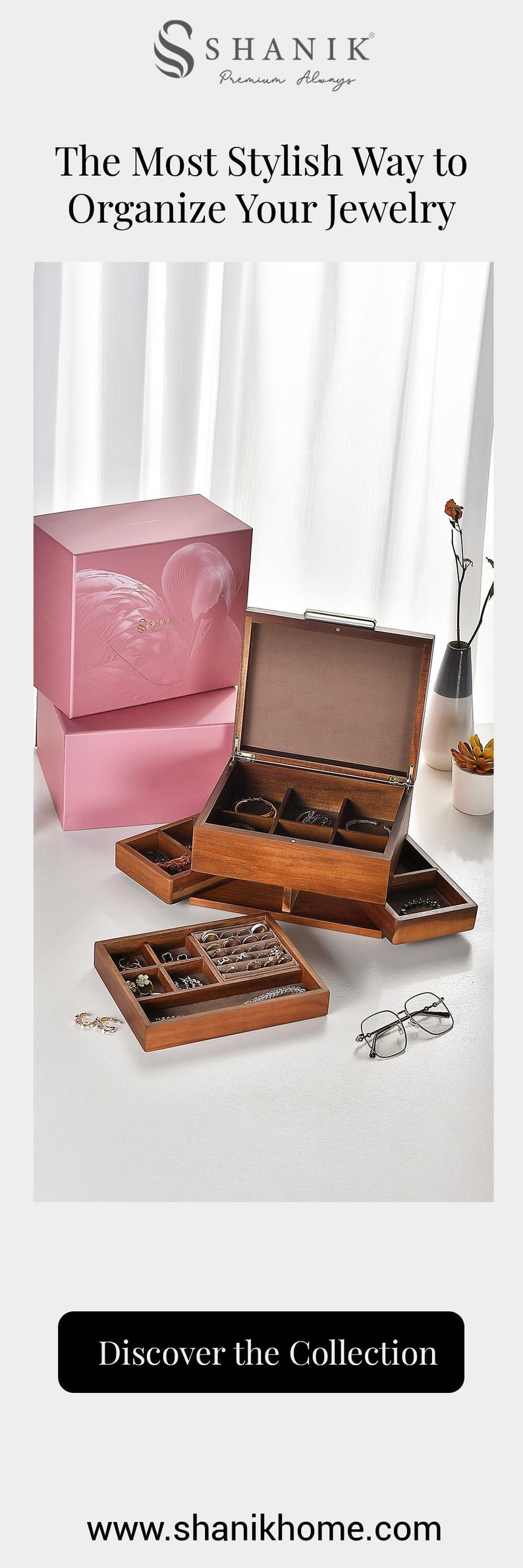 a pink box with a pair of glasses in it