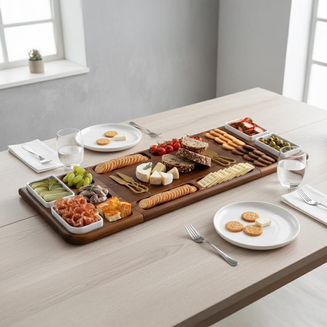 Shanik Premium Acacia Wood Charcuterie Board Large With Sides