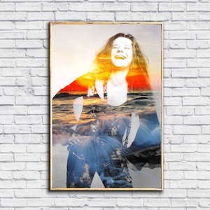 Digital Pop Art Print of Janis Joplin Digital Print Artwork Pop Art Painting 1970s Andy Warhol Style Rock Poster