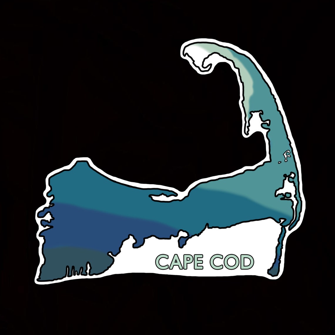 Cape Cod Wave Custom Sticker Custom Vinyl Decal Etsy