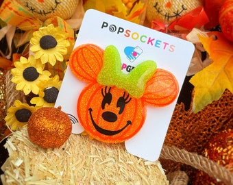 GLOW! Minnie Pumpkin PopSocket®/Keychain/Badge Reel/Magnet/Christmass Ornament