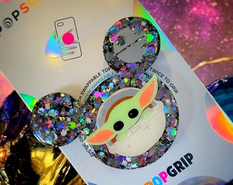 PopSockets PopGrip The Child - Support Smartphone Amovible | Compatible Sans Fil | Baby Yoda