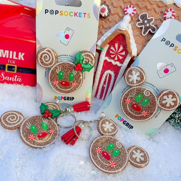 Gingerbread Christmas PopSocket®/Keychain/Badge Reel/Magnet/Christmas Ornament