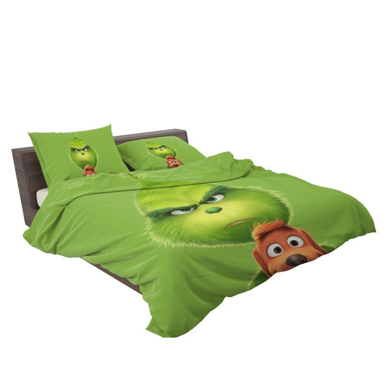 Green Beddingset Christmas Bedding Funny Comforter Bedding Etsy