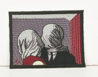 Rene Magritte Les Amants, Embroidery Design, Iron on patch, patches, art
