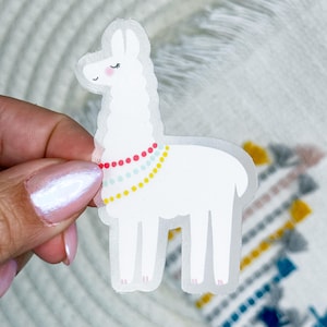 Bonita pegatina de llama, pegatina de alpaca, pegatina impermeable para botella de agua