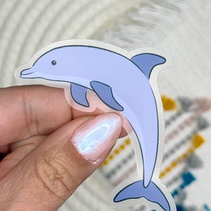 Pegatina de delfín, delfín ilustrado, pegatina de vida marina para botella de agua