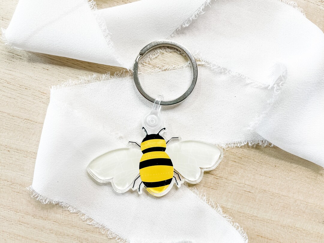 Bumble Bee Acrylic Keychains Clear Keychain Key Chain Bees Etsy