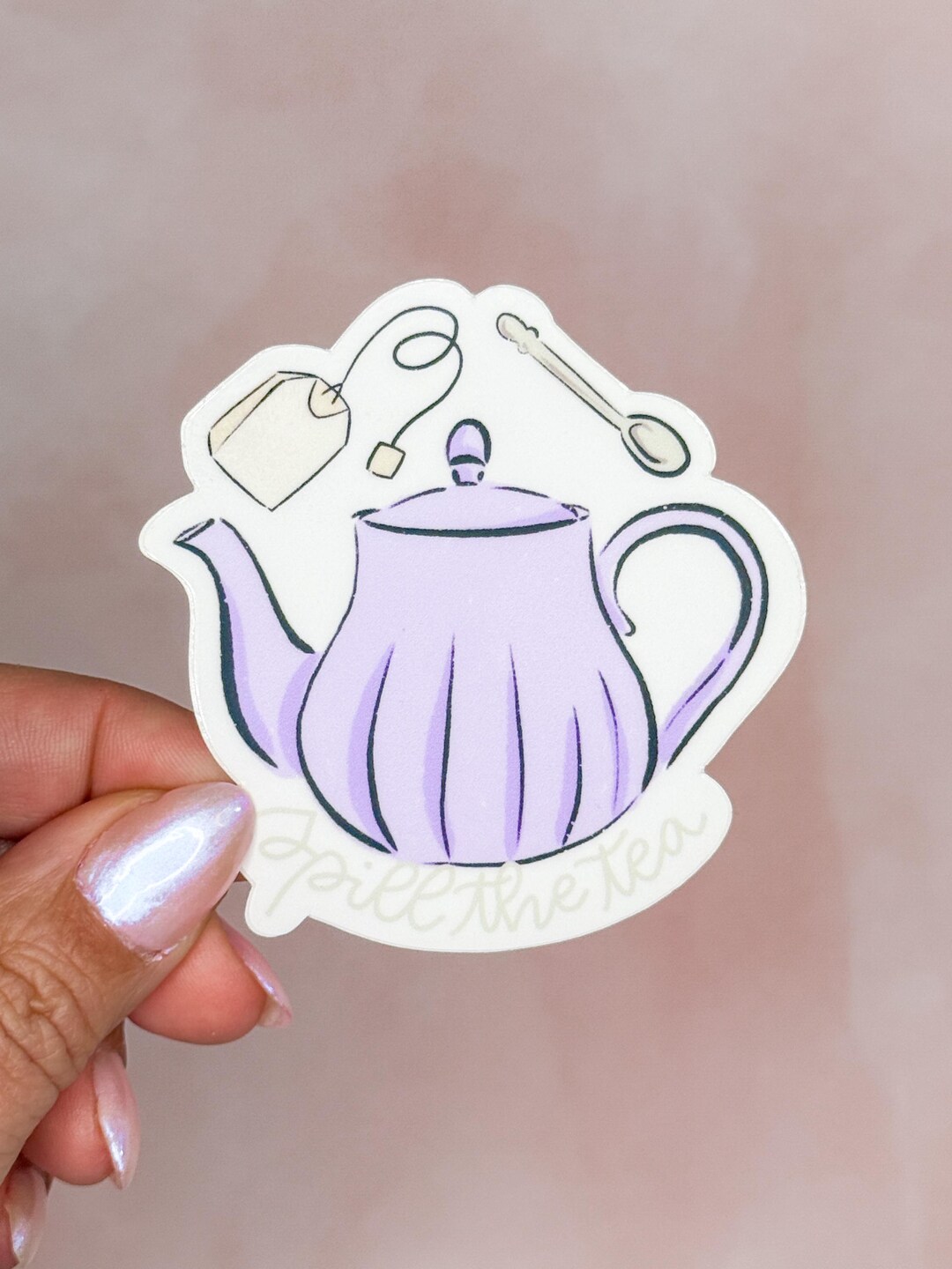 Tea Kettle Sticker Spill the Tea Sticker, Tea Kettle Sticker, Tea Lover Gift, Cute Sticker ...