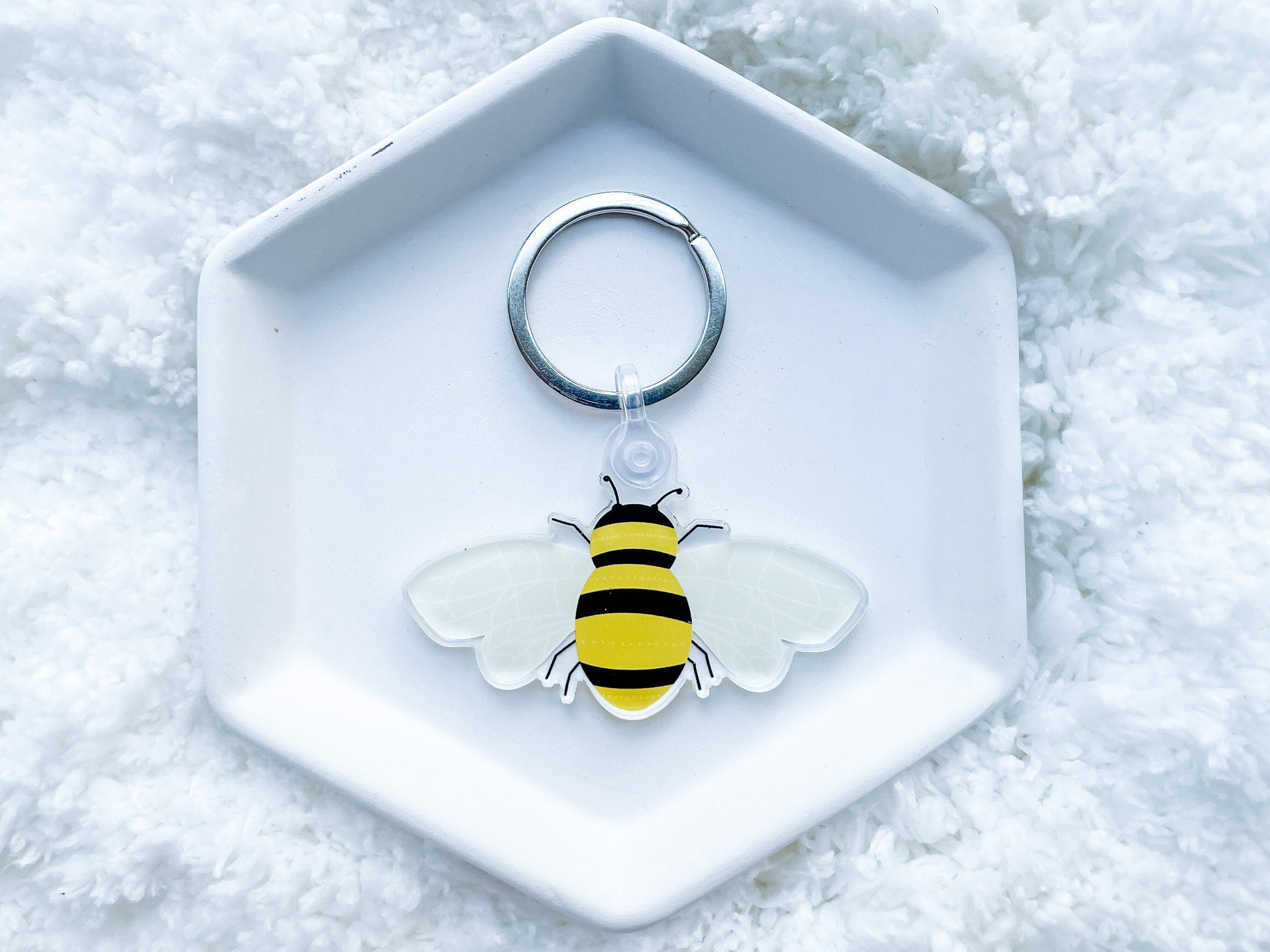 Bumble Bee Acrylic Keychains Clear Keychain Key Chain Bees Etsy