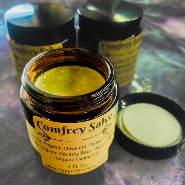 ORGANIC COMFREY SALVE, Comfrey Root Salve, Comfrey Leaf, Comfrey Ointment, Joint and Muscle, Bone Health, Broken Bone, Wrinkles, Fine Lines